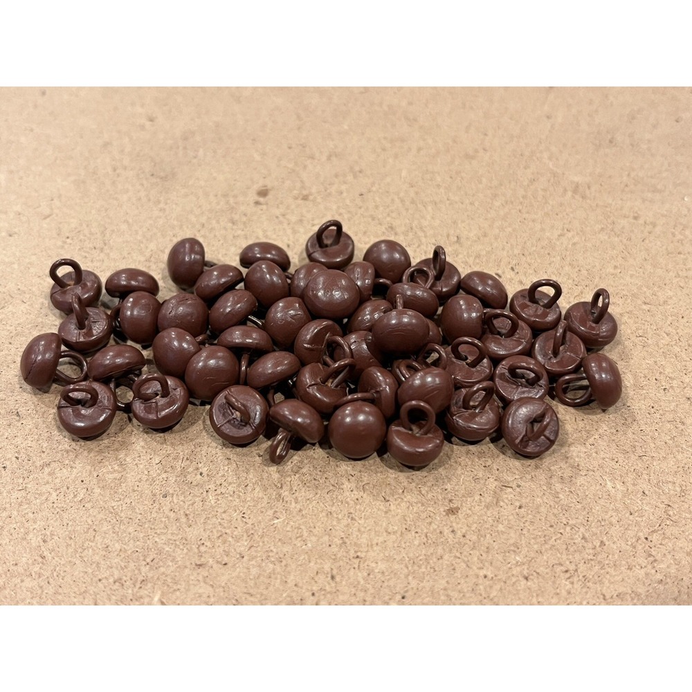 Vintage Brown Victorian Shoe Boot Button Doll Bear Eyes Shank 50pc Lot 8mm‎